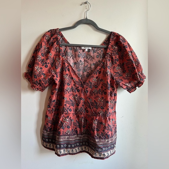 Madewell Puff-Sleeve Peplum Top in Cavoli Floral - Picture 2 of 11